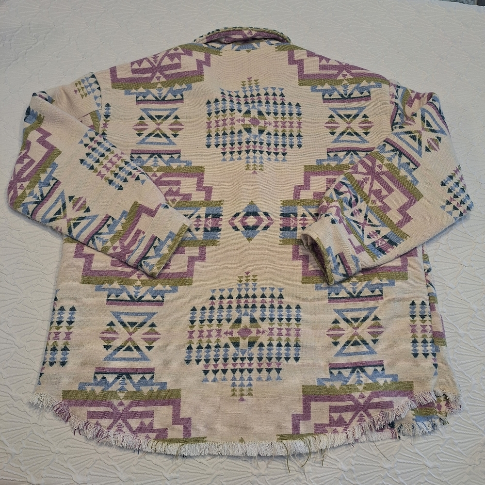Elleborn Aztec Colorful Geometric Patterned Jacket Large - Picture 8 of 8